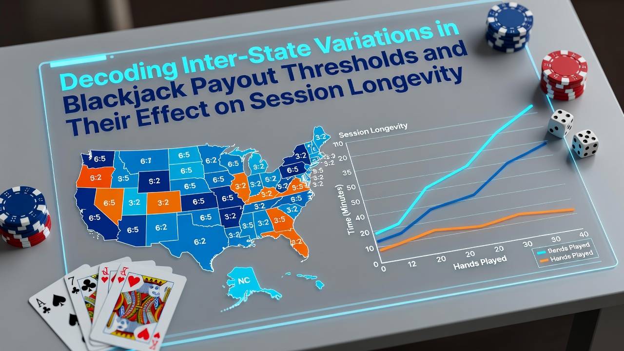 Blackjack table layout showing payout structures across different state-regulated casinos