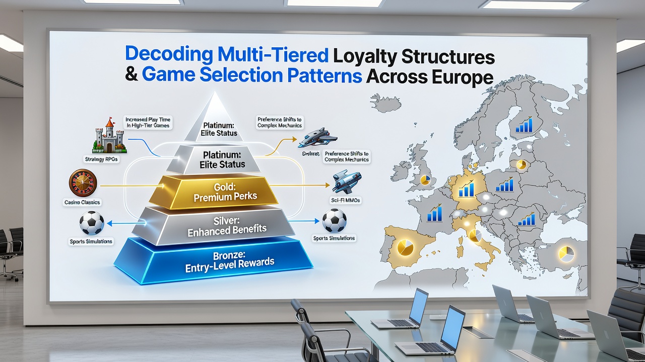 Data charts illustrating shifts in game selection patterns correlated with loyalty tier advancement on European platforms