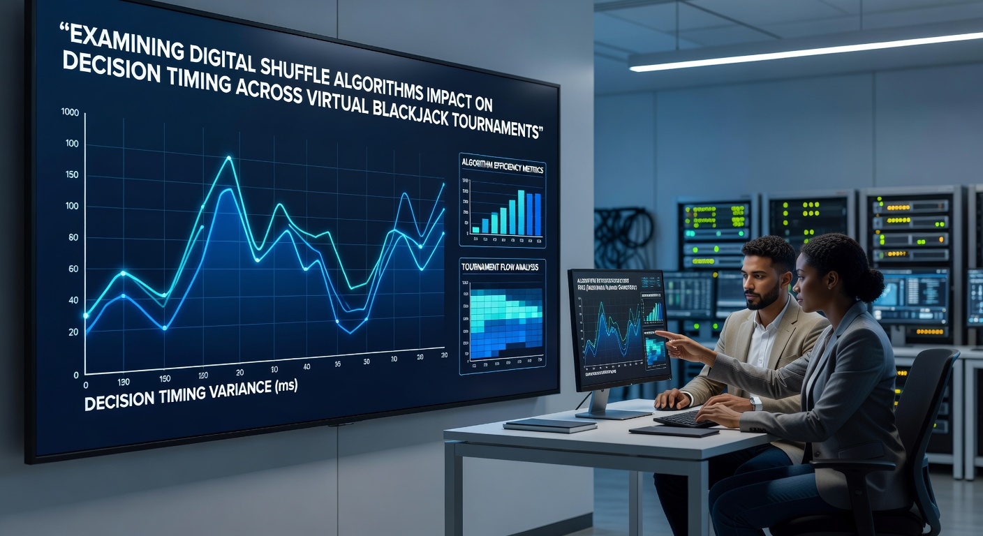 Digital shuffle algorithm visualization in virtual blackjack interface showing deck randomization patterns