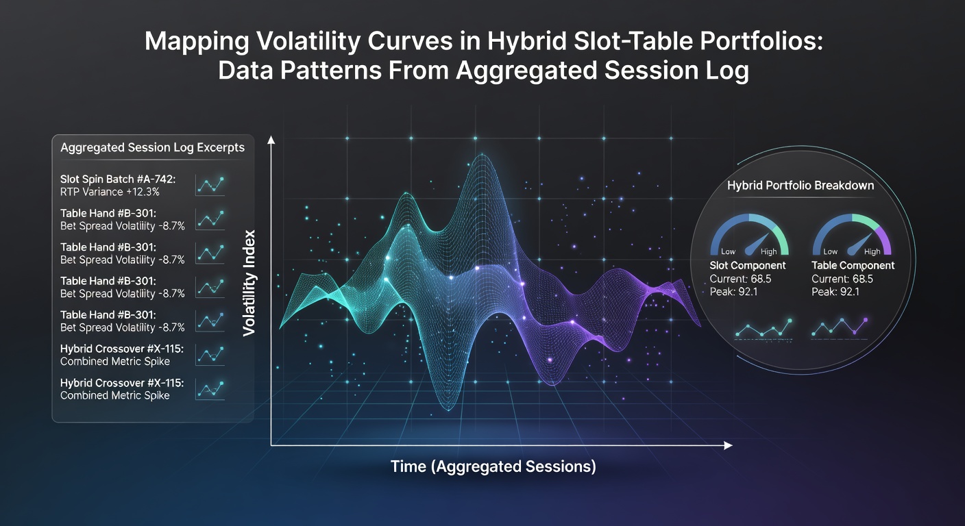 Chart illustrating recurring volatility curve patterns in hybrid slot-table portfolios derived from session log analysis