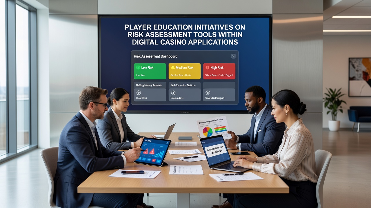 Mobile screen displaying interactive risk assessment quiz within a casino app alongside educational pop-up explanations