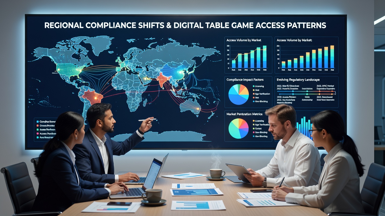 Data visualization of session duration changes following compliance updates in expanding digital table game markets